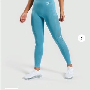 Gymshark teal flawless knit tights